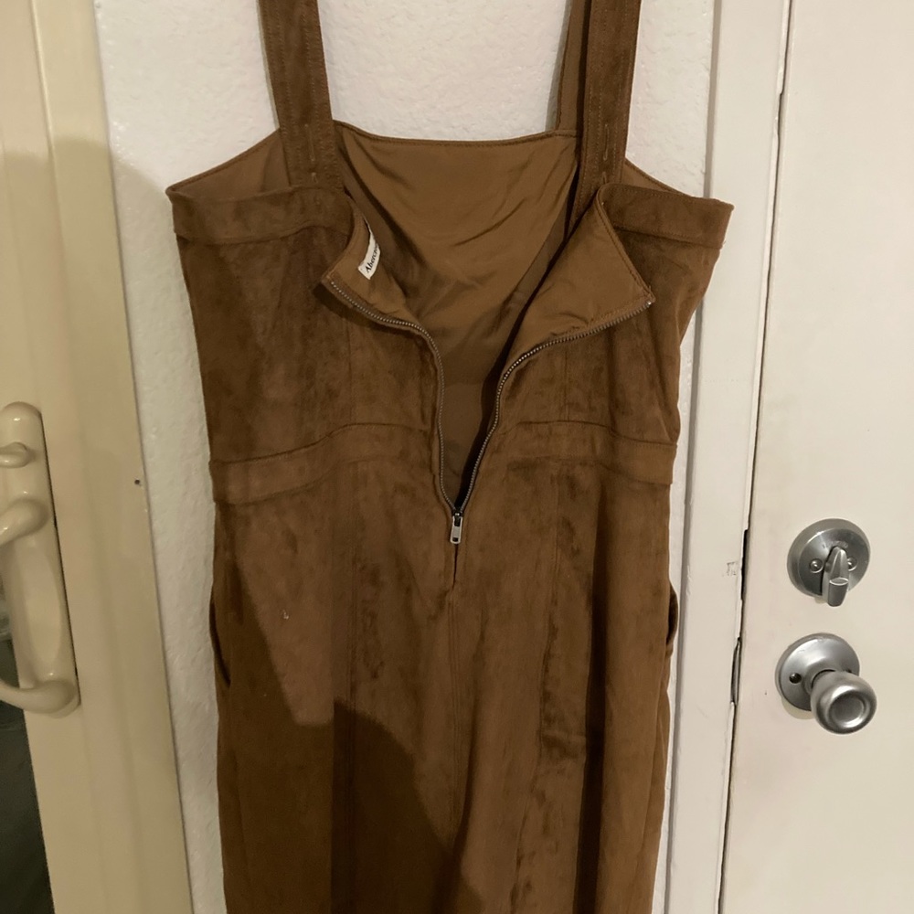 Faux suede mini dress